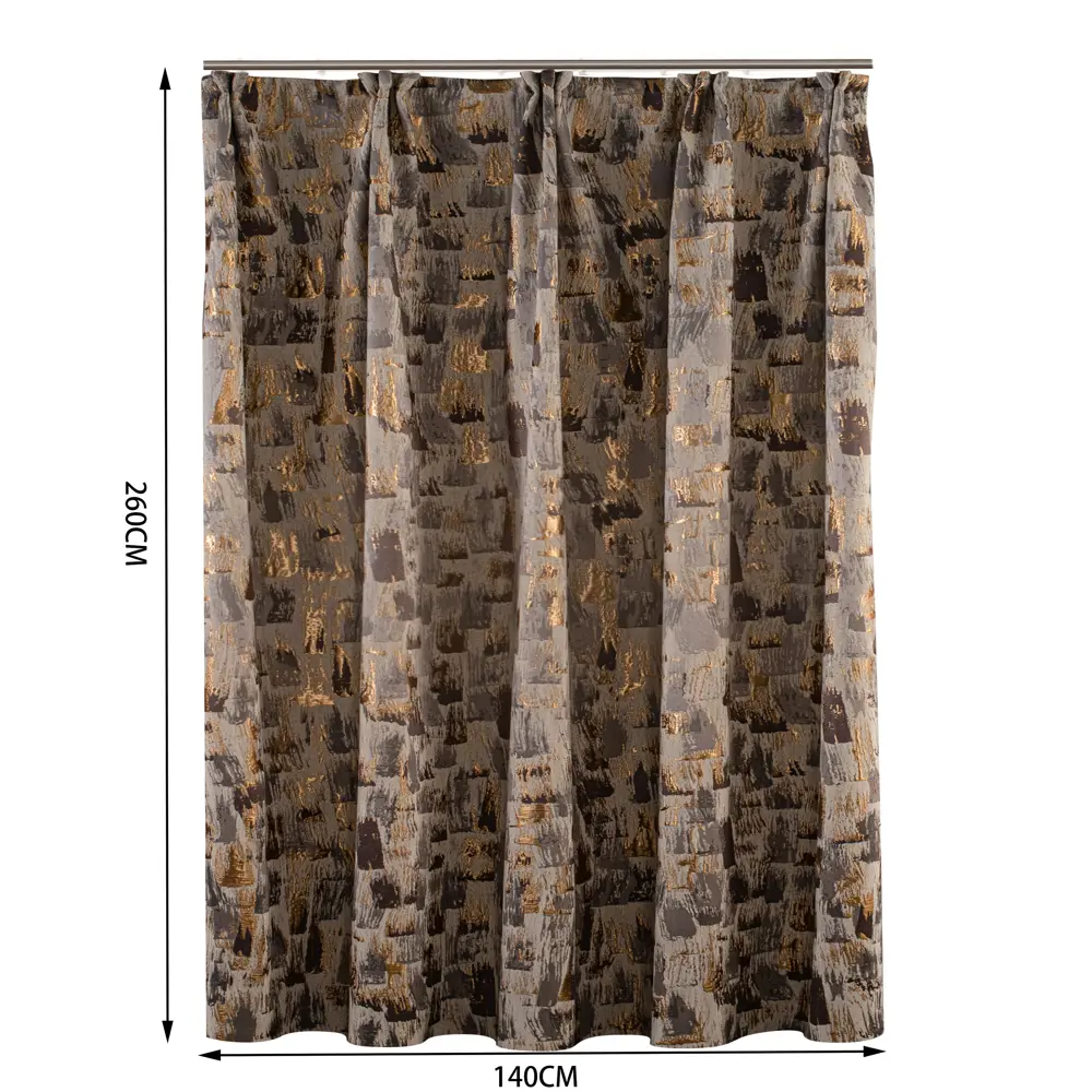 Штора на ленте Inspire Voi 140x260 см цвет бежево-коричневый STLM-2089092 - Вид №1