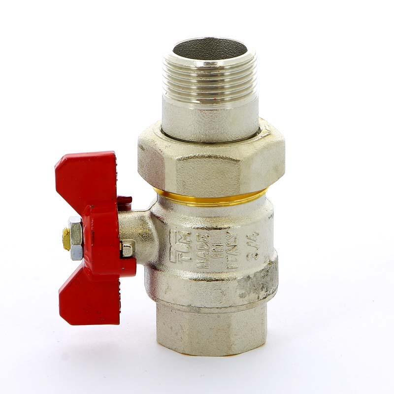 Кран шаровой НВ с разъемным соединением для коллектора бабочка TIEMME 3/4" 2120001