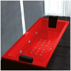 Ванна Gruppo treesse Quadra 199 ATC-V073Q-DX-K красная с гидромассажем и аэромассажем прямоугольная встроенная правая