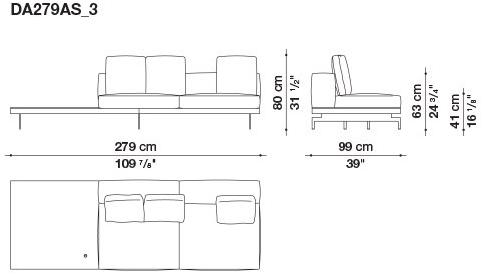 B&B Italia 3-х местный тканевый диван с шезлонгом Dock sun-id-1355318 - Вид №98