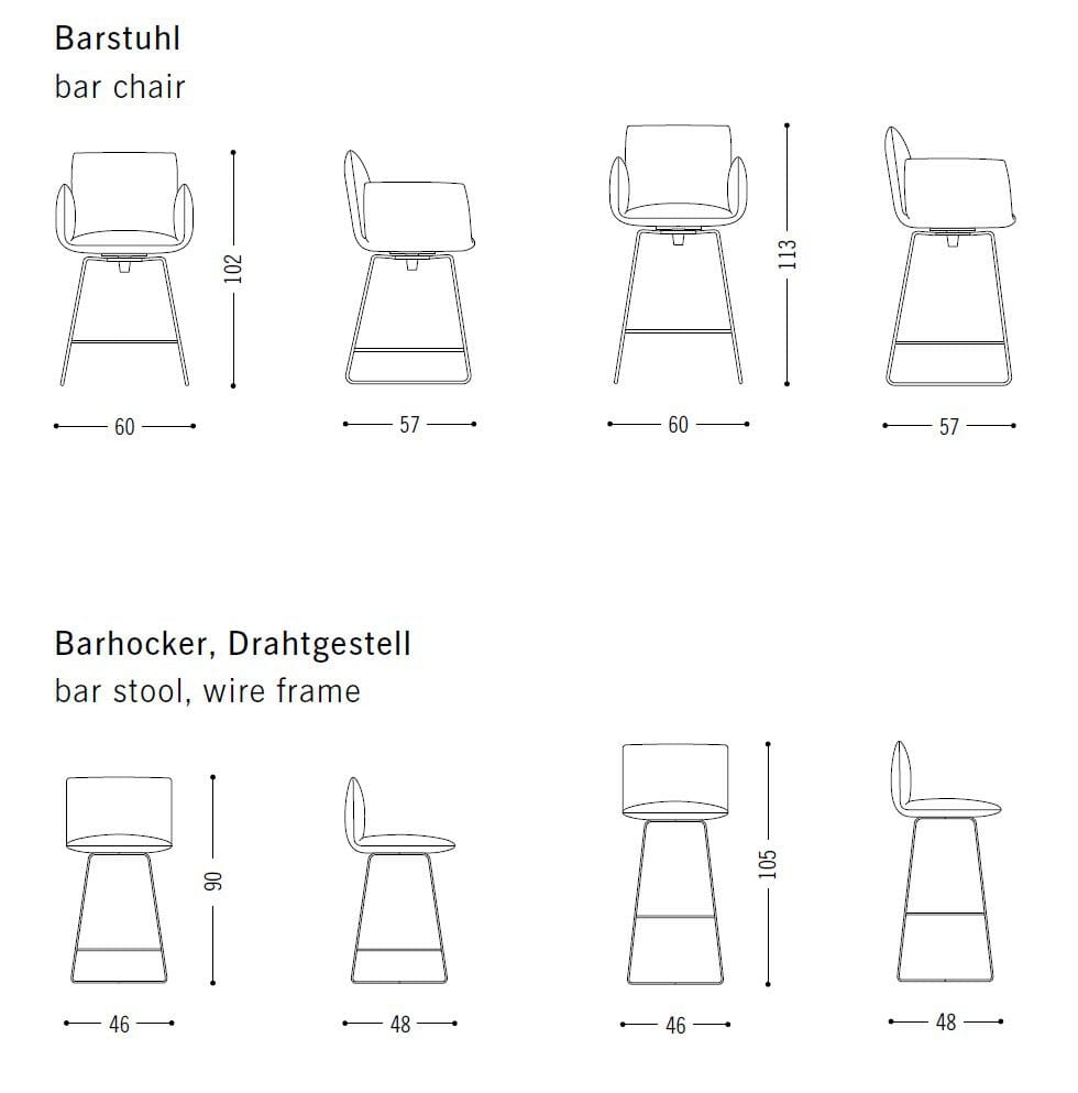 Высокий поворотный стул из ткани COR Jalis ARCH-00092061