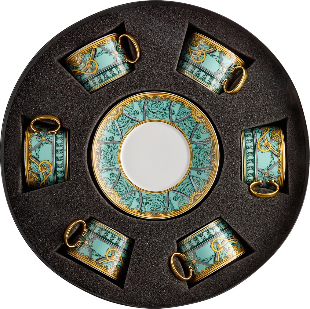 10660724 Rosenthal Versace Набор чашек чайных с блюдцами Rosenthal Versace Ла Скала 200мл, фарфор, 6шт Фарфор 
