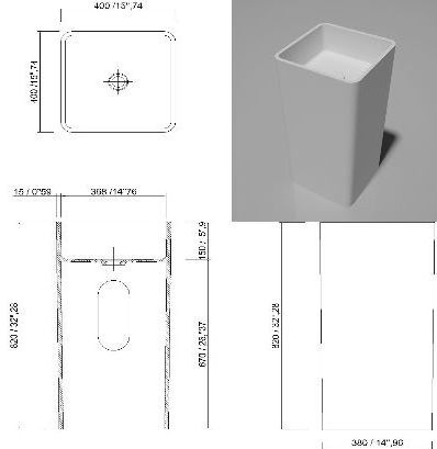 46684 Напольная раковина стоящая квадратная Dimasi  - Вид №1
