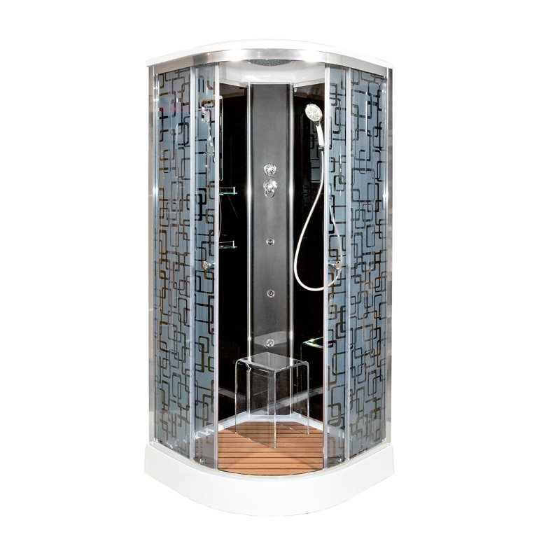 V1245 Душевая кабина DETO Серия V BМ1590 с гидромассажем BLACK - Вид №2