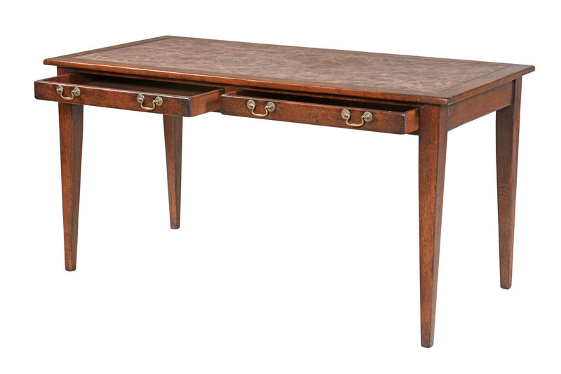 0045-57 Коричневый кожаный письменный стол ijlbrown  - Вид №1