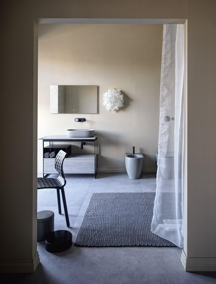 Scarabeo Ceramiche Тумба под умывальник из металла с вешалкой для полотенец Solid sun-id-1377566 - Вид №12