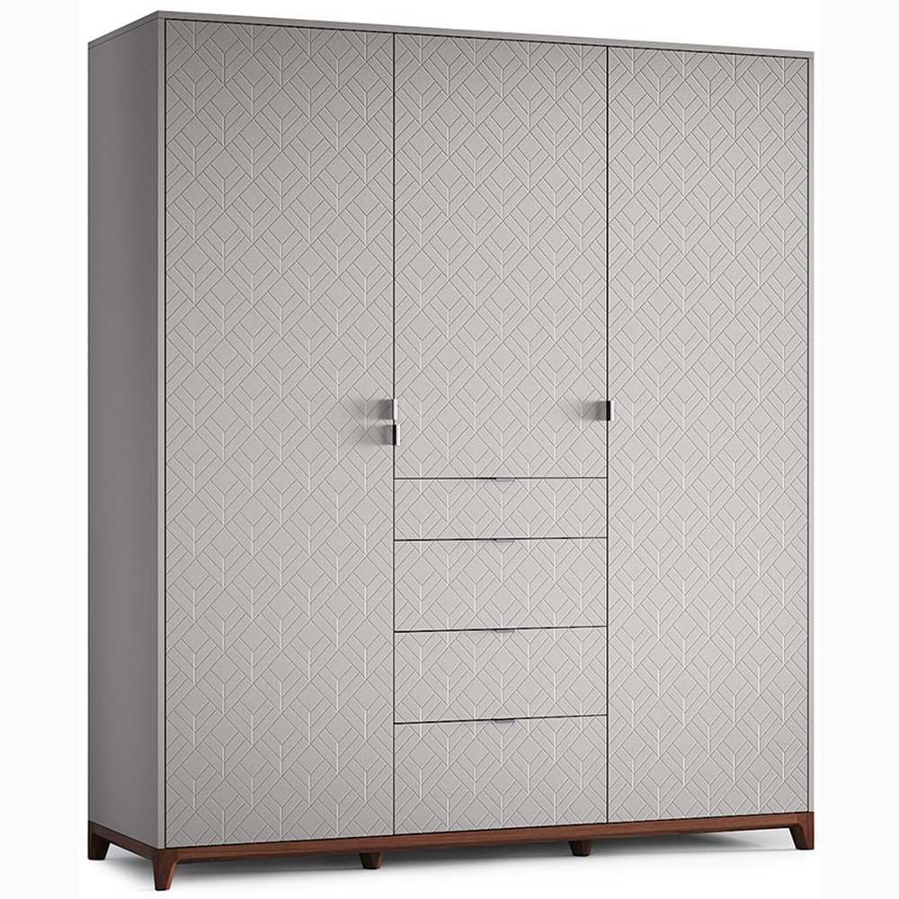 Шкаф трехстворчатый с ящиками серый Case №2 THE IDEA  210392 Серый  - Вид №13