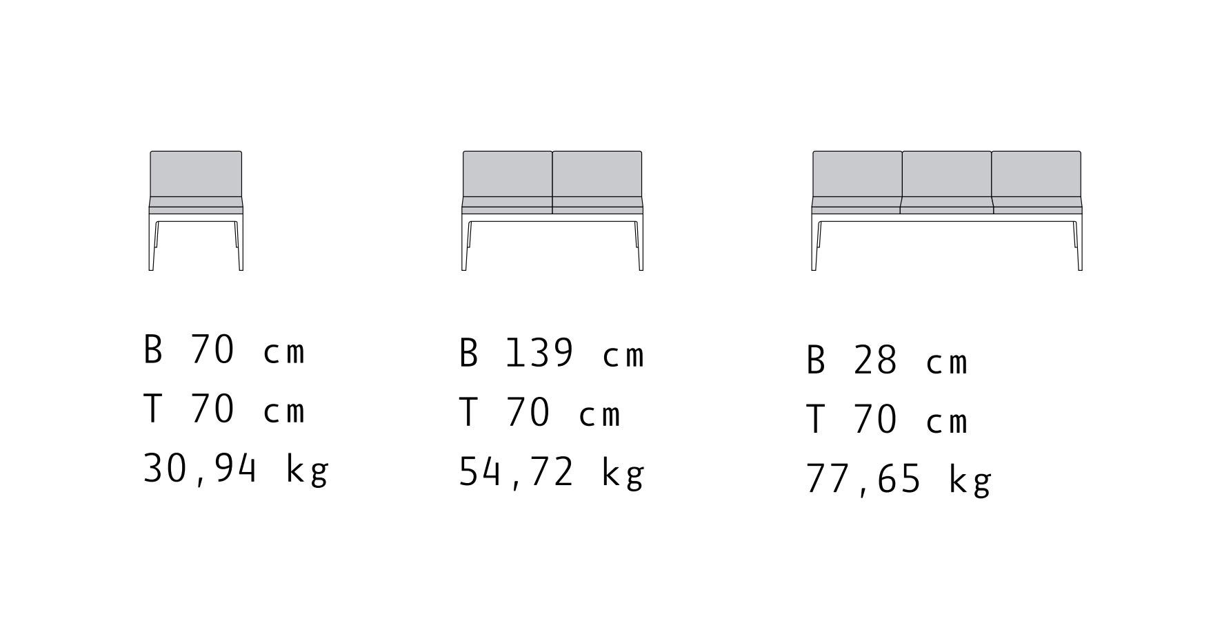 Модульная скамья из ткани со спинкой SCHNEEWEISS interior BANDA 600 ARCH-00145388 - Вид №11
