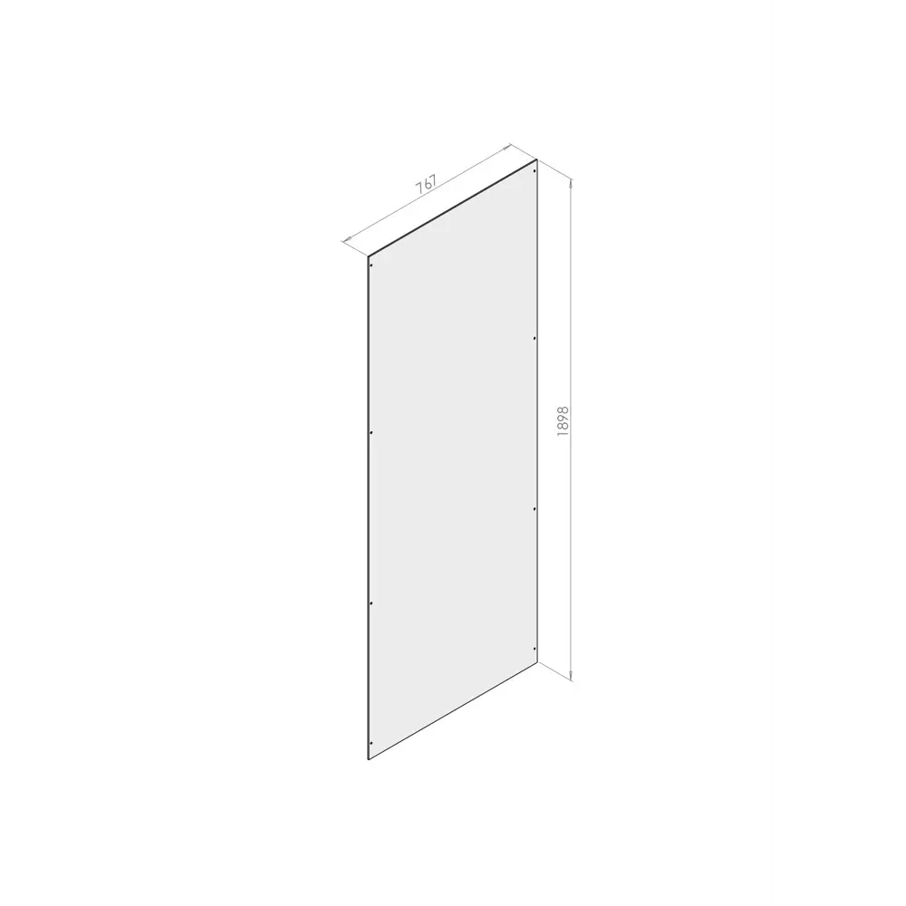 Стенка для душевой ширмы Domani-Spa Simple 1/4 круга 90x90 см 8 отверстий цвет черный STLM-2179883 - Вид №2