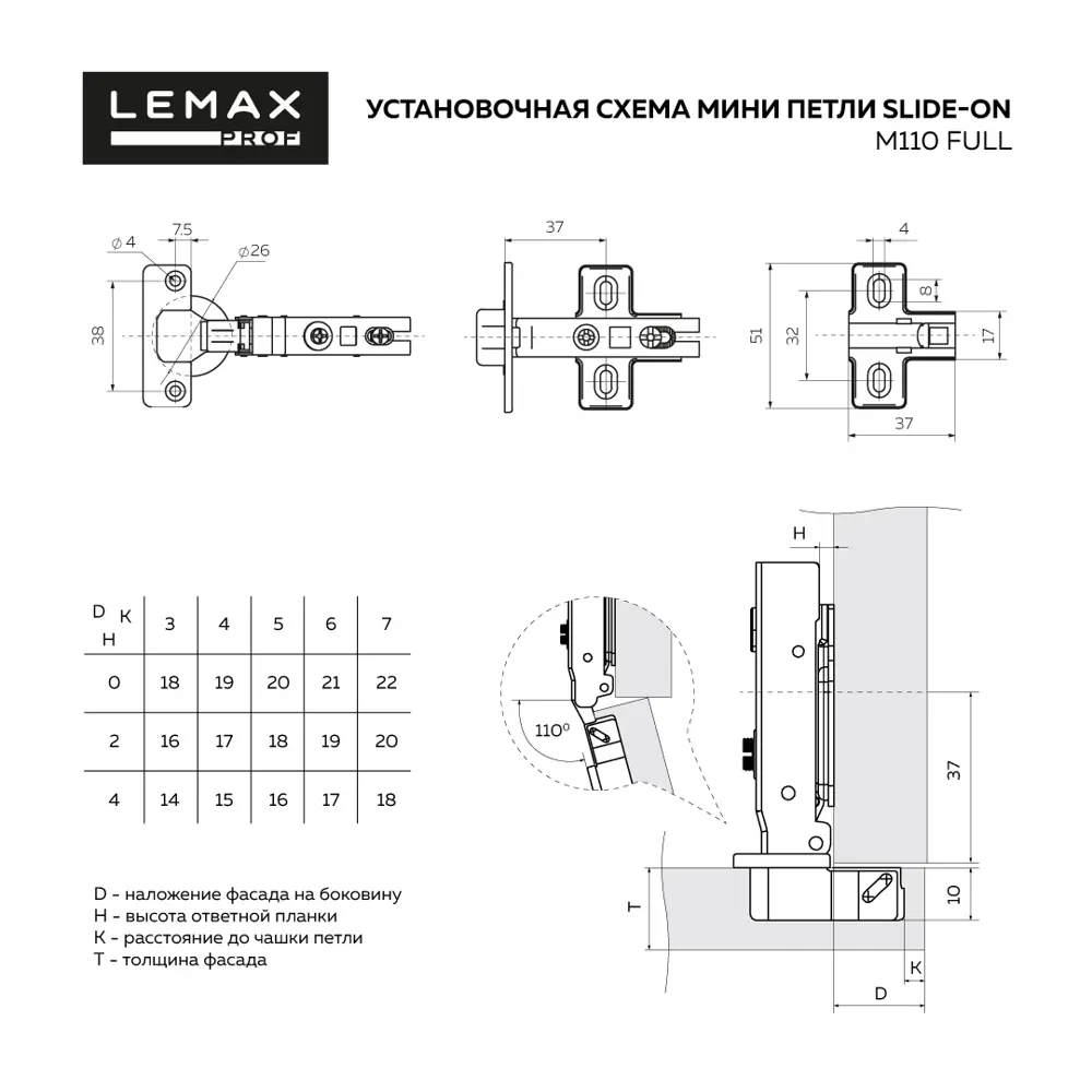 Накладная петля Slide-on 95° 89426811 STLM-2151528 Lemax prof  - Вид №4