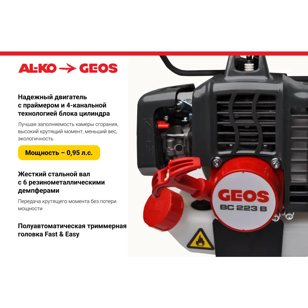 Мотокоса бензиновая Geos BC 223 B II 1 л.с. 87272958 STLM-2096283  - Вид №6