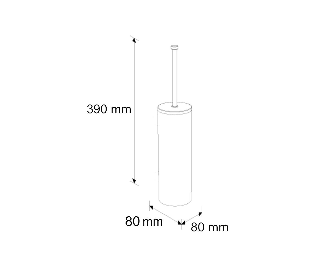 SZ19S Щетка для унитаза со стоячей ручкой, трубка с крышкой, матовая сталь Merida  - Вид №1