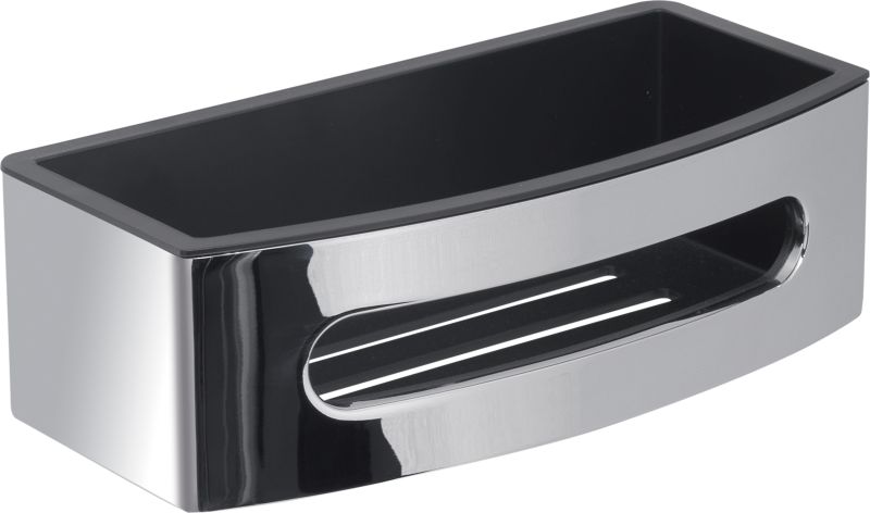 A618(43) Gedy, решётка прямоугольная 1-уров. c вынимающимся пластиковым вкладышем, цвет хром - черный пластик 