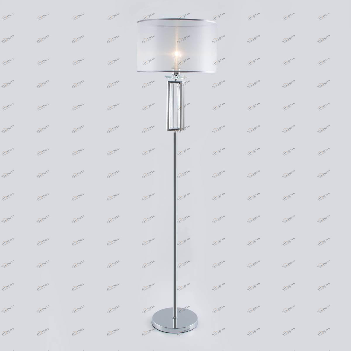 Торшер с абажуром хром Fargo 01079/1 EUROSVET FARGO 00-3908855 Серебро 