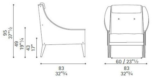 Poltrona Frau Кресло из кожи пони с подлокотниками La collezione - divani e poltrone sun-id-1421746 - Вид №4