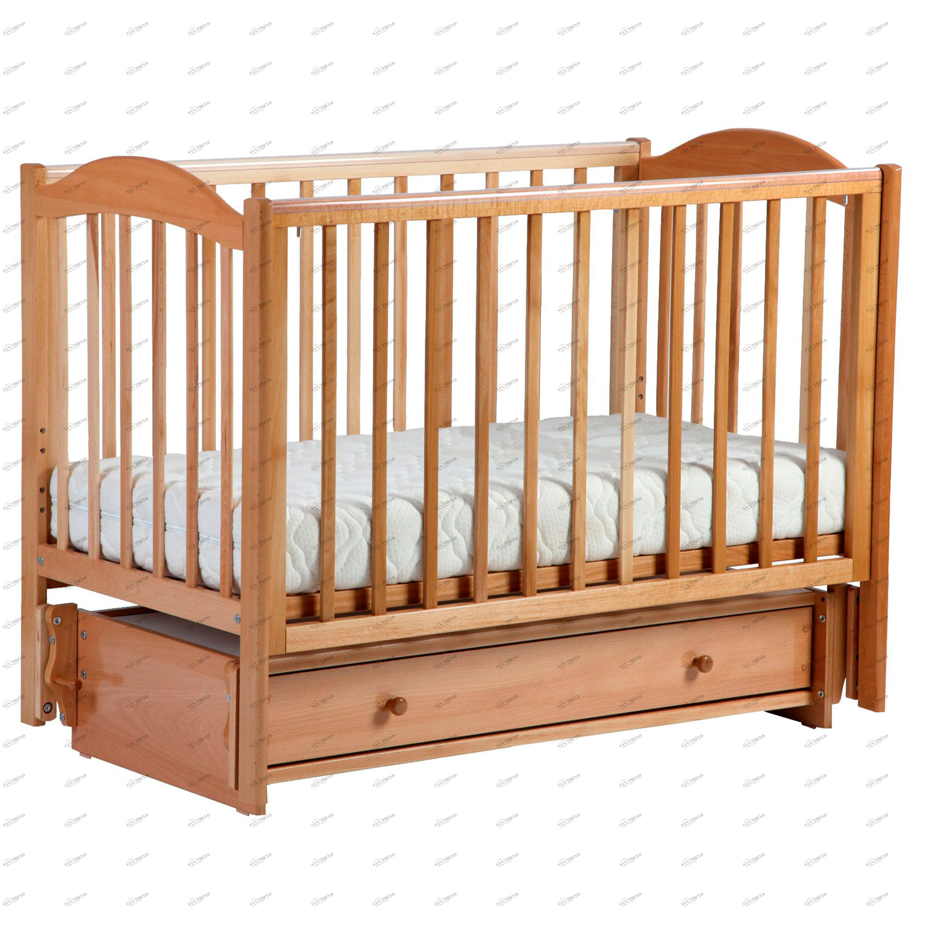 Детская кроватка с универсальным маятником "Кубаночка 2" натуральная ФАБРИКА ЛЕЛЬ  338401 Бежевый Santreyd 