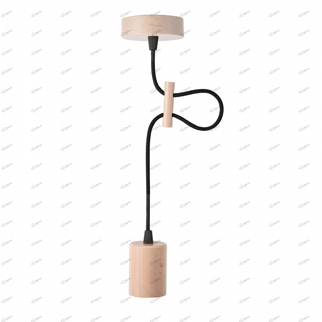 Светильник подвесной с деревянным плафоном бук PND.126.01.02.003.BE 33 ИДЕИ  00-3973798 Бежевый Santreyd 