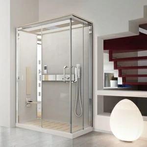 Душевая кабина термостатическая NEXIS 1 A120x80 HAMMAM Novellini NEXIS цвета светлый дуб, с высоким душевым поддоном
