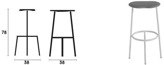 Capdell Табурет из высокой стали со встроенной подушкой Cloud sun-id-1403114 - Вид №3