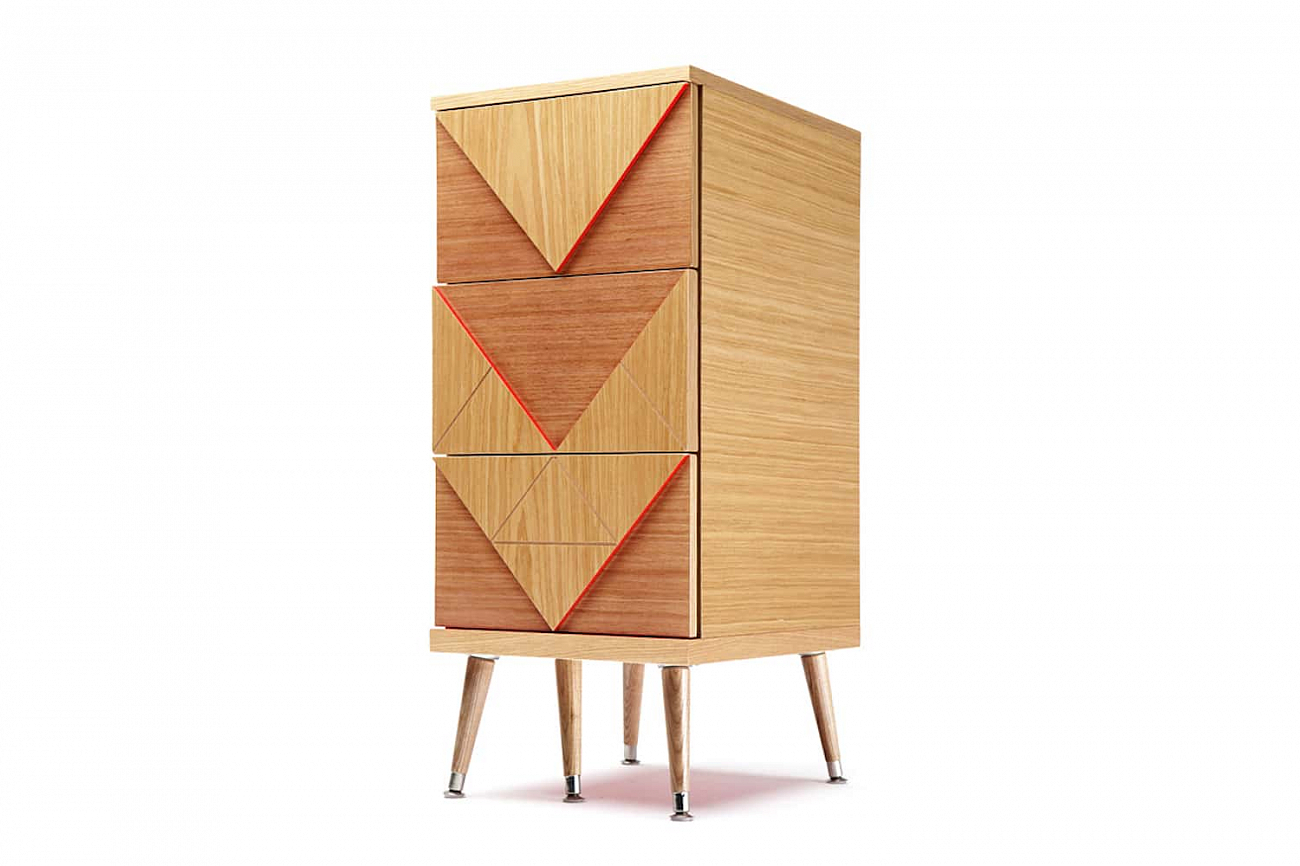 Комод с ножками и 3 ящиками дуб Slim Woo WOODI  00-3965941 Бежевый;дуб сонома  - Вид №7