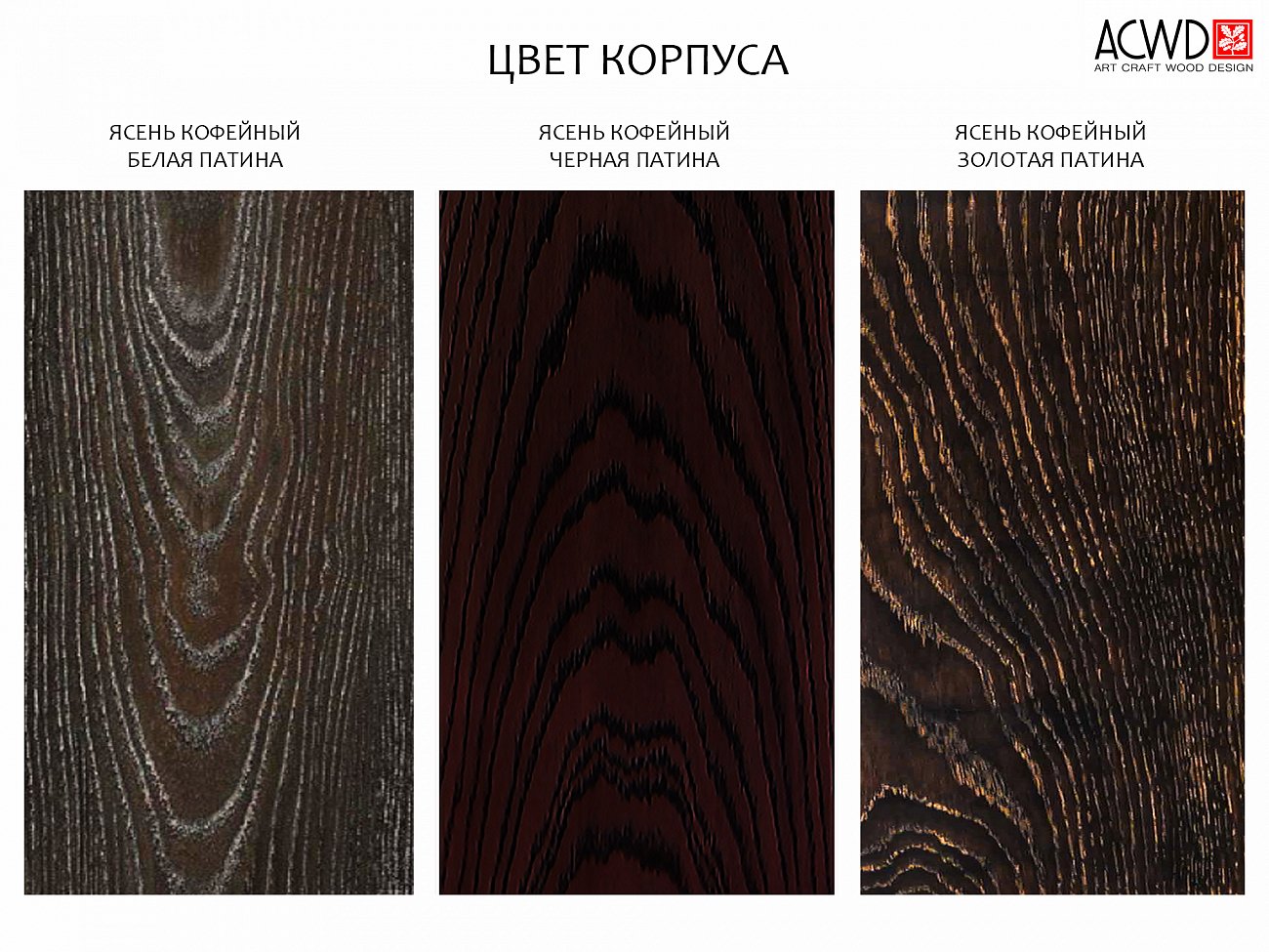 Консоль с 3 ящиками ясень кофейный Bullwood ACWD BULLWOOD 00-3981920 Коричневый  - Вид №3