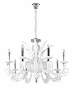 Подвесная люстра Crystal Lux Letisia SP8 White белая CRYSTAL LUX ДИЗАЙНЕРСКИЕ, LETISIA 220563 Белый