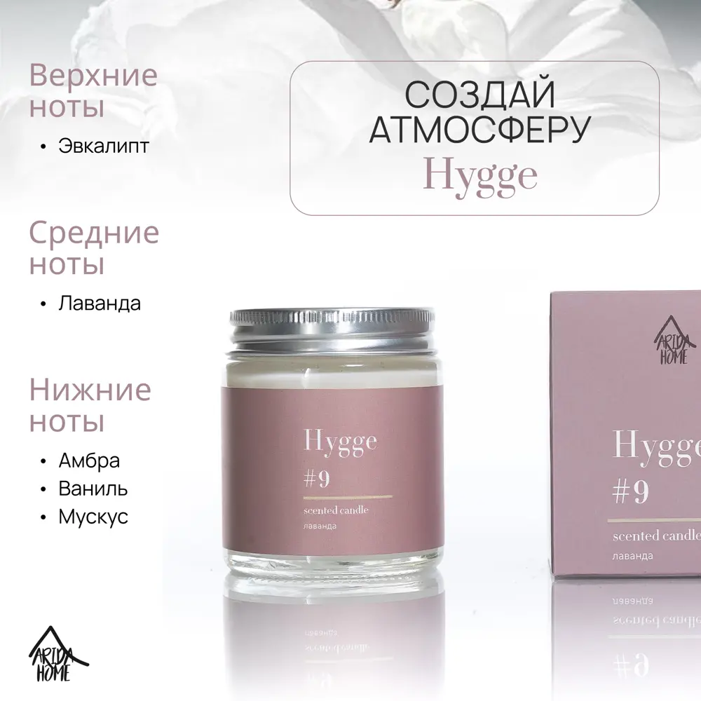 Свеча в стакане ароматизированная Arida Home Hygge N9 Лаванда STLM-2146275 - Вид №2