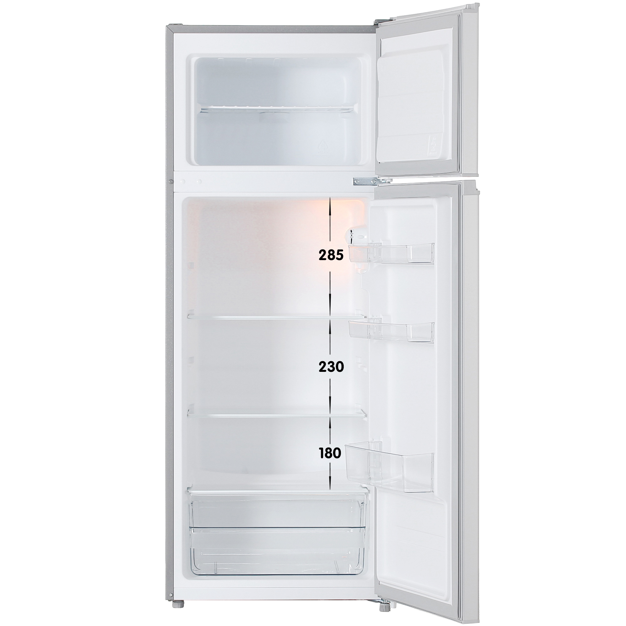 4864776 Холодильник с морозильником   DEXP RF-TD210NMA/W серебристый STDN-0019878 - Вид №1