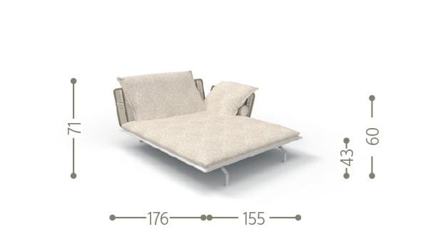 Ткань сад диван с полуостровом Talenti Cruise Alu ARCH-00140707 - Вид №10