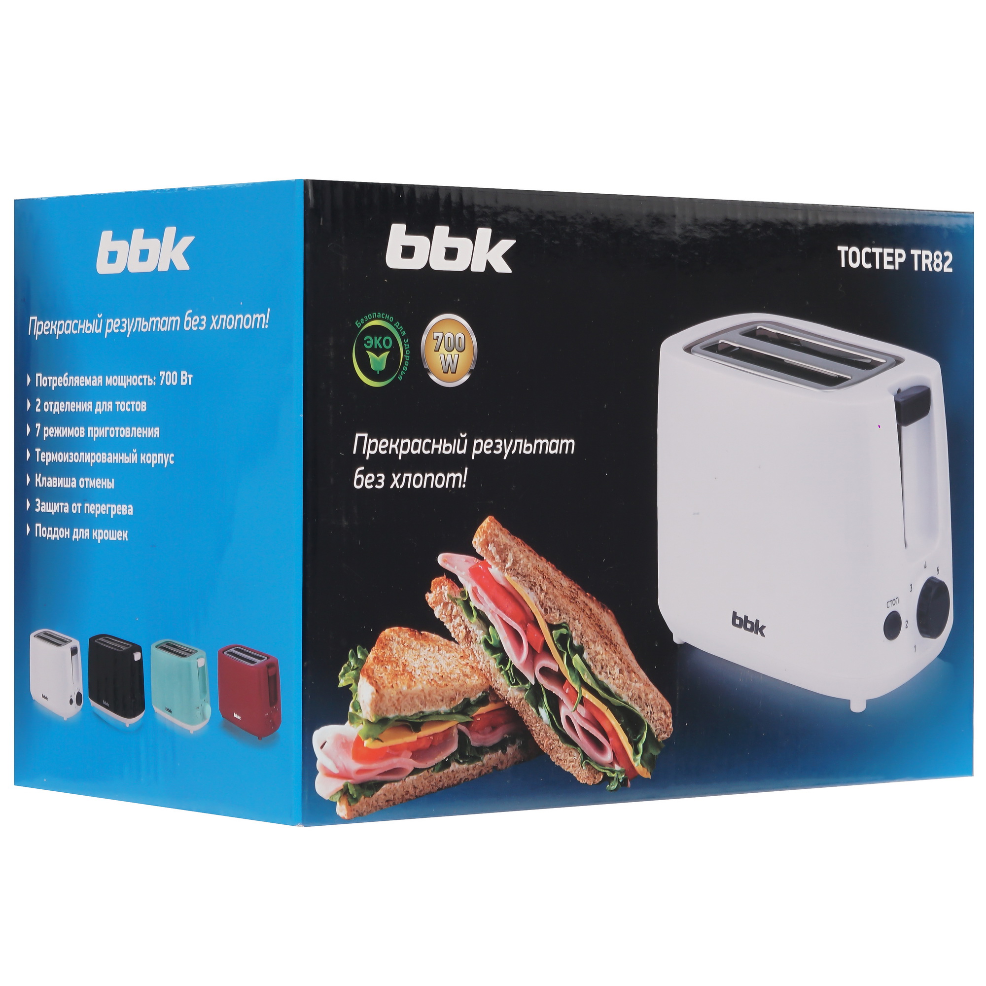 9906774 Тостер BBK TR82 белый STDN-0011235 - Вид №8