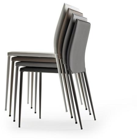 ONDARRETA Штабелируемое кожаное кресло с обивкой Moka sun-id-1454751 - Вид №2