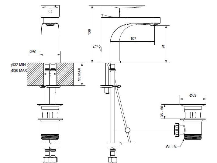 Смеситель для раковины из хромированной латуни Bugnatese Century ARCH-00071452 - Вид №1