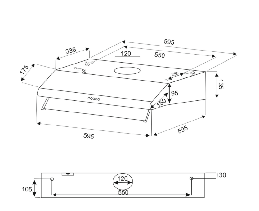 9240876 Вытяжка подвесная EXITEQ EX-1486 inox серебристый/прозрачный STDN-0100598 - Вид №11