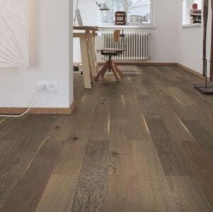 Паркетная доска Meister PS 300 Античный коричневый 8239 Дуб Рустик с брашью (Текстурированная) 1187х142 мм.