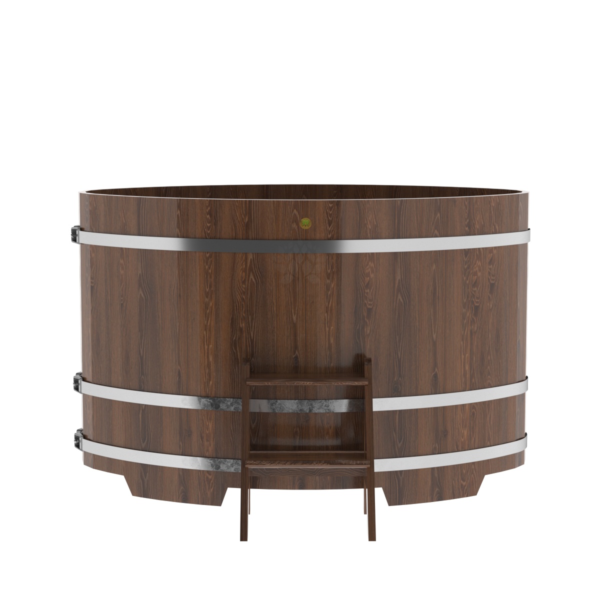 1311 Купель овальная из дуба 1,02х1,68х1,1 морёная Alyarus  - Вид №3