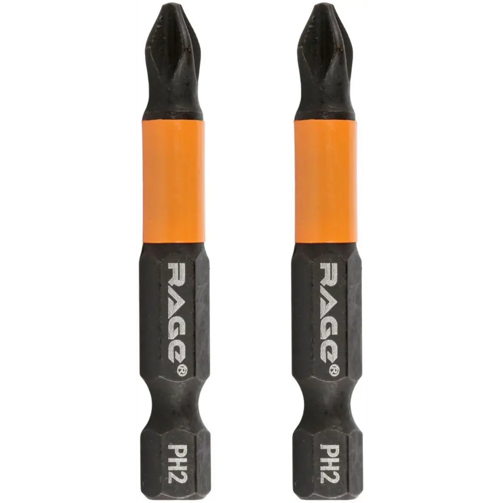 Магнитная бита RAGE PH2 50 мм для точного монтажа (2 шт) 89369254 STLM-1406285