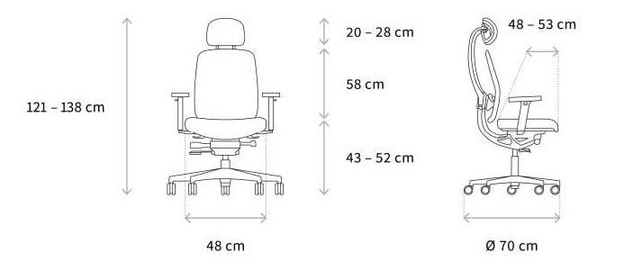 Кожаный офисный стул с 5 спицами Wagner AluMedic ARCH-00112777 - Вид №2