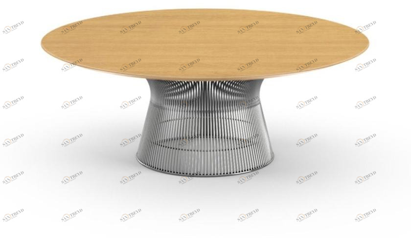 KNOLL Круглый журнальный столик из стали и дерева Platner sun-id-1509004