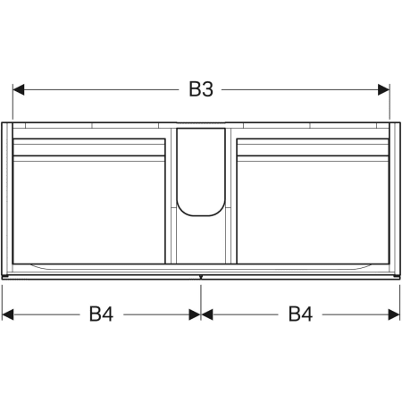 500.518.43.1 Шкафчик для раковины Geberit Xeno², шириной от 120 см, с четырьмя выдвижными ящиками Geberit  - Вид №2
