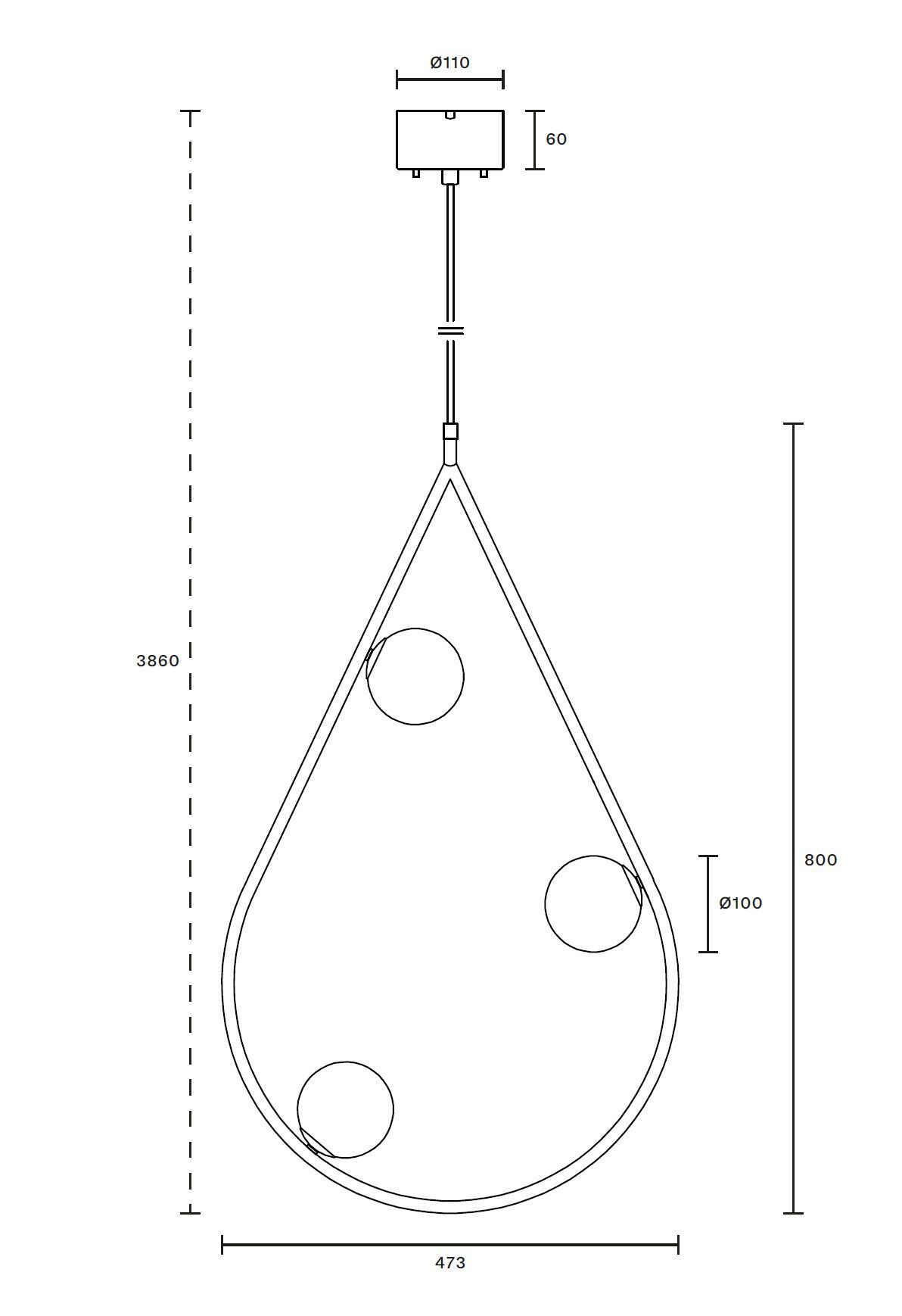 Подвесной светильник из металла и опалового стекла Pholc Pearls ARCH-00015832 - Вид №1