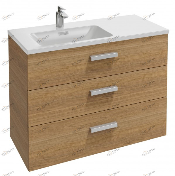 EB2095-RX-E16 Мебель под левостороннюю раковину-столешницу 100 см, 3 выдвижных ящика Jacobdelafon VOX Santreyd