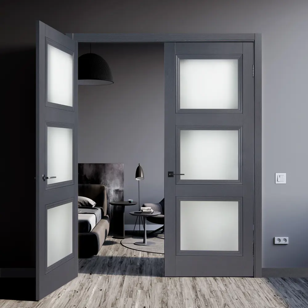 Комплект двери трилло со стеклом 70x200 см Hardflex цвет грей легно без доборов 89432065 STLM-2027006 МАРИО РИОЛИ  - Вид №2