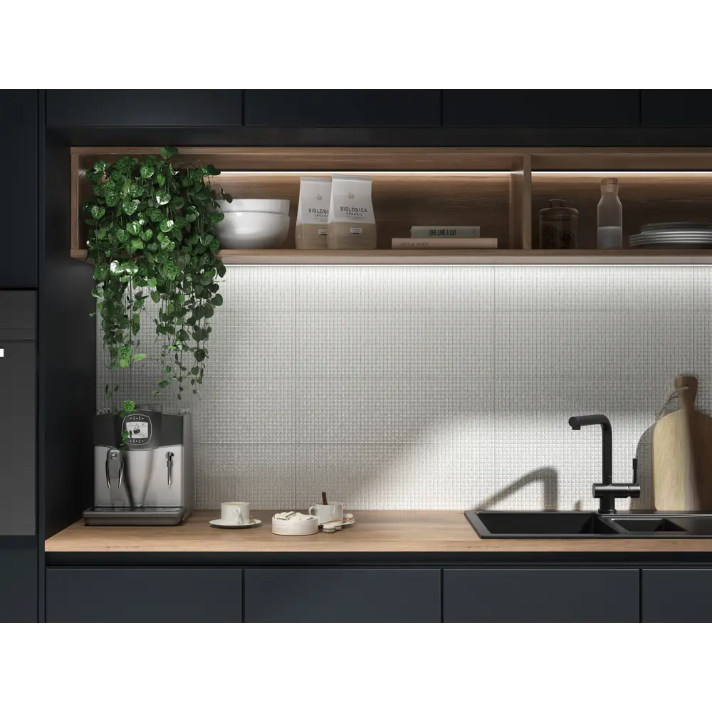 Плитка настенная Kerama Marazzi Сигма 20x60 см 1.2 м² глянцевая цвет белый квадратики 87653863 STLM-2112063 - Вид №4