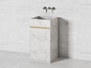 Квадратный отдельно стоящий умывальник из натурального камня