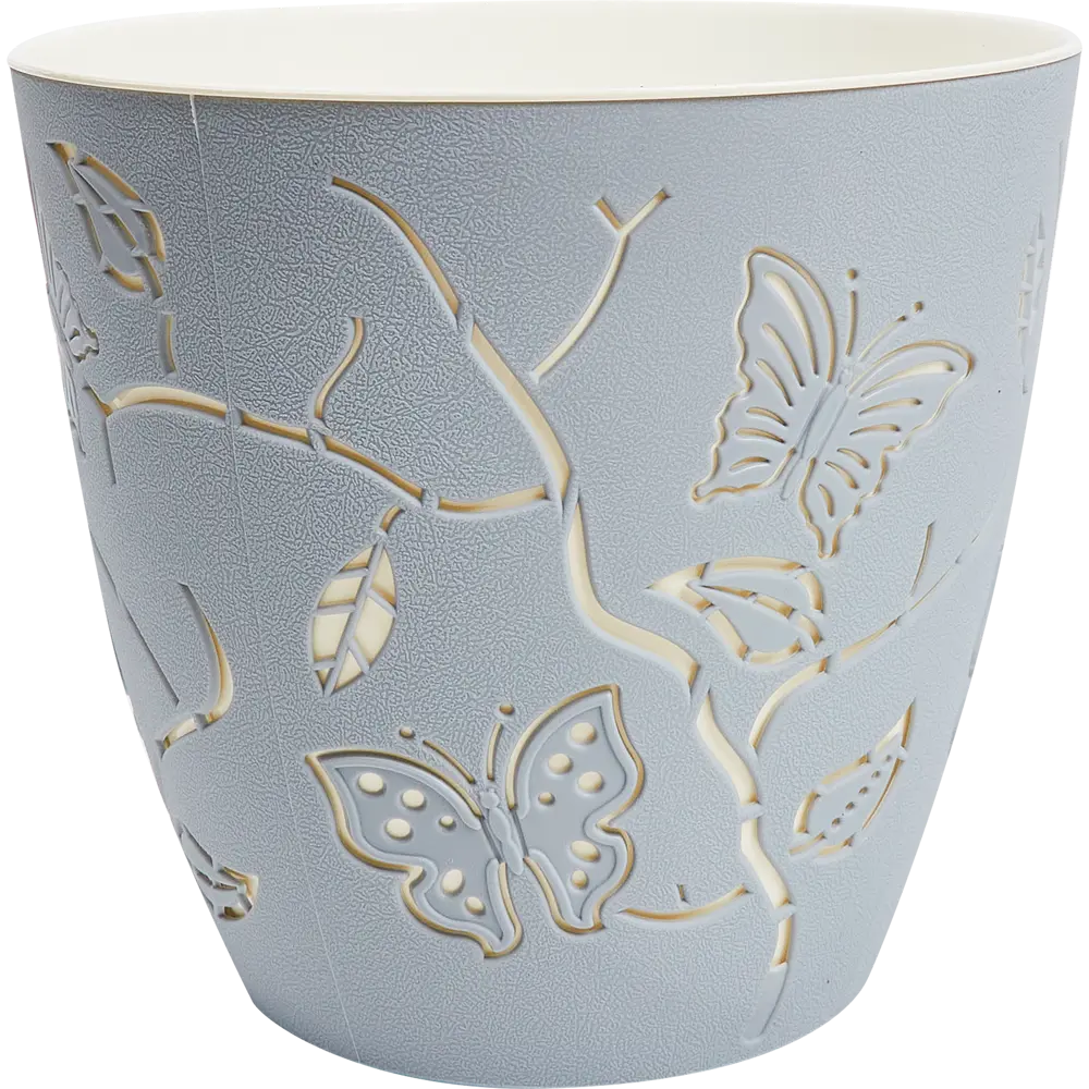 Горшок Plast Team Butterflies ø 225 мм 5.3 л серый шторм 84253355 STLM-2017180 Santreyd