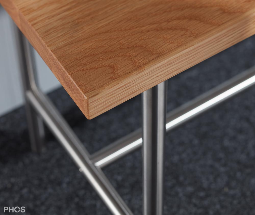 SiB1200-Eiche Скамья с сиденьем из массива дуба, ширина 135 см. PHOS  - Вид №6