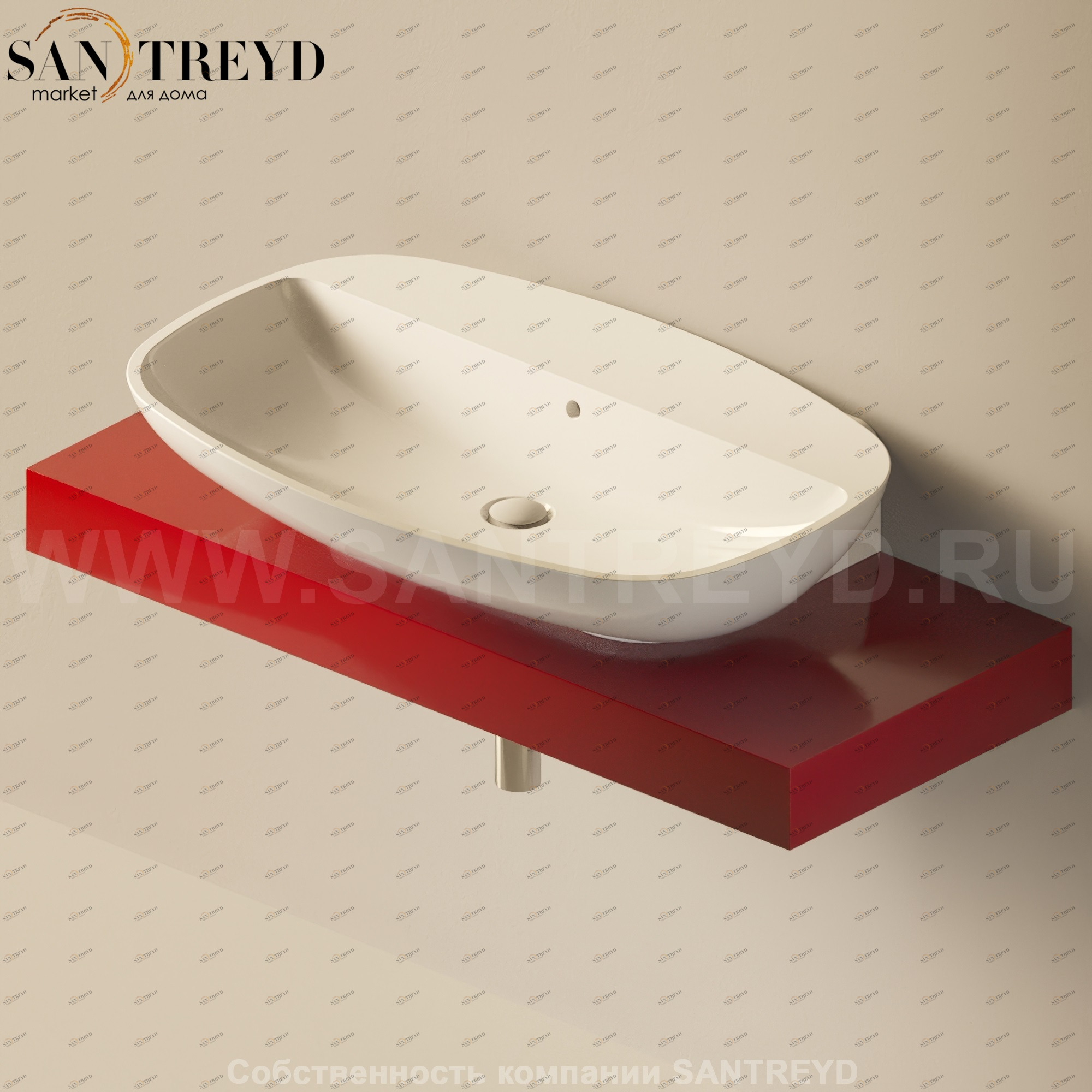 Flaminia FORTY6 Столешница от 120 до 250 см красная F68082.3011 Ceramica Flaminia F680823011