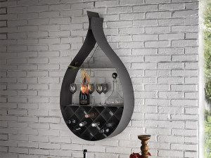 Стальная настенная винная стойка