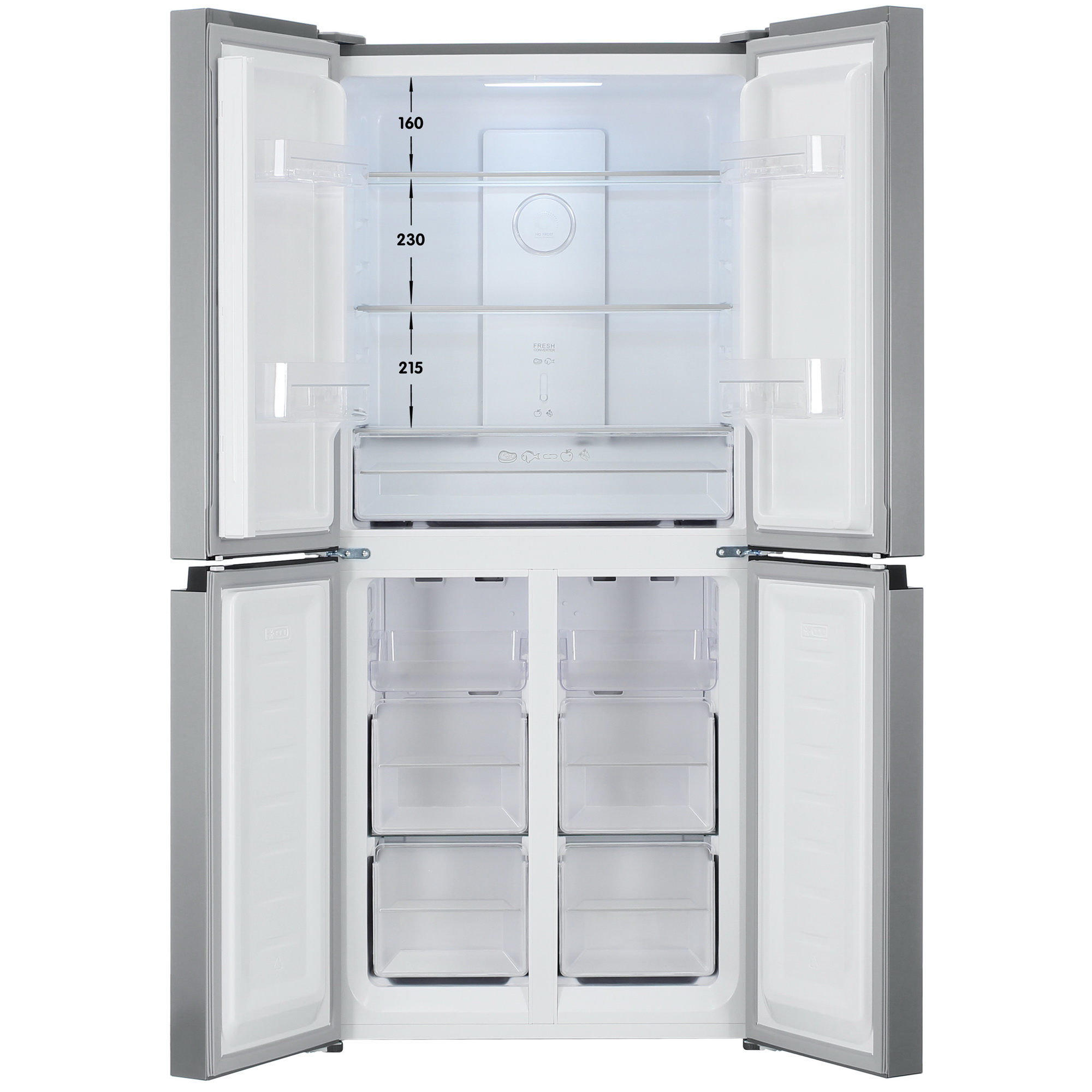 9197177 Холодильник Side by Side   Harper RH6966BI серебристый STDN-0139142 - Вид №1