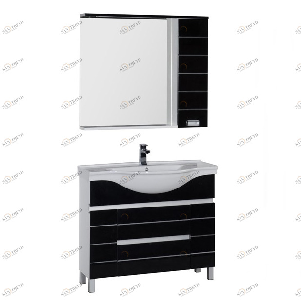 Комплект мебели Aquanet Доминика 100 черный 00172410